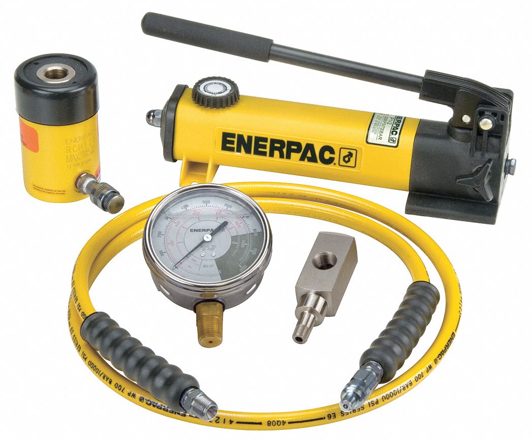 ENERPAC Hollow Hydraulic Ram Pump Set, Cylinder Nominal Capacity 12 ton
