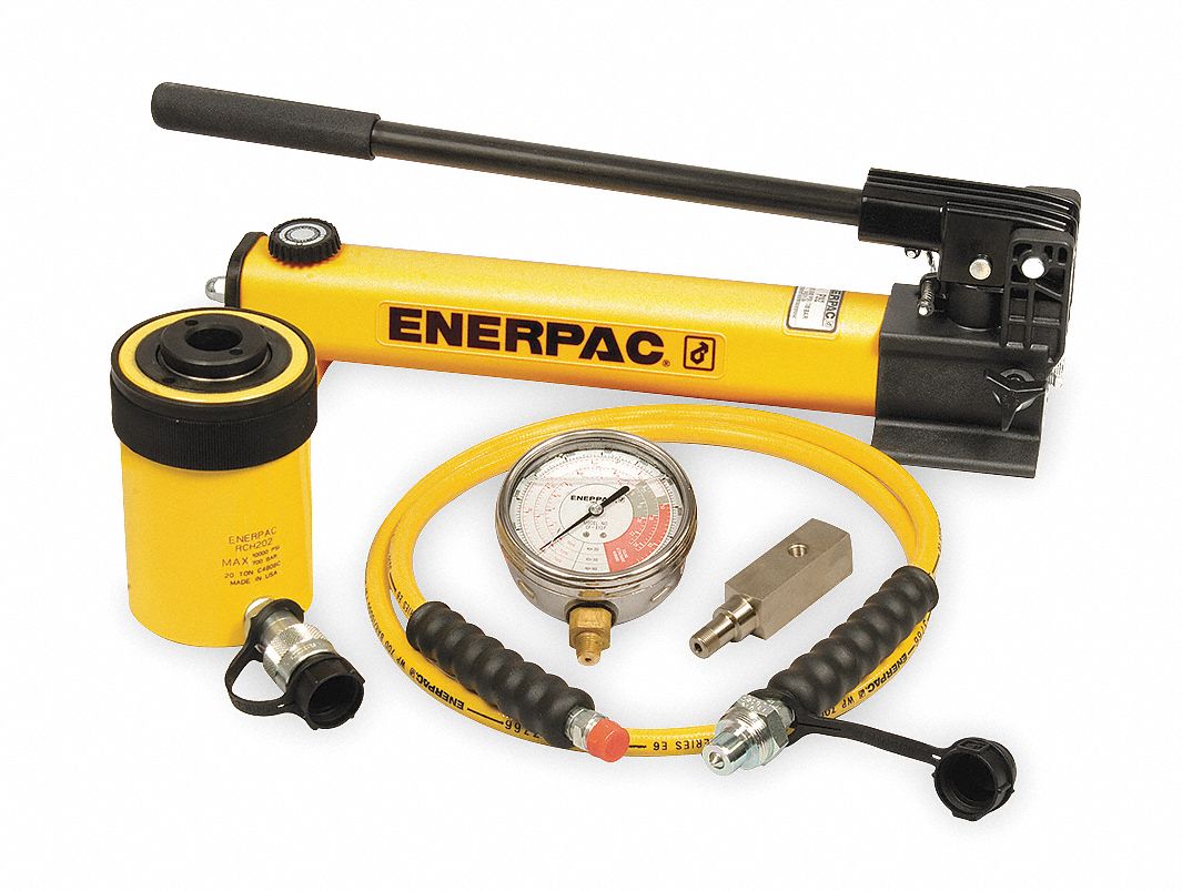 ENERPAC, 20 ton Cylinder Nominal Capacity, 2 in Cylinder Stroke, Hollow