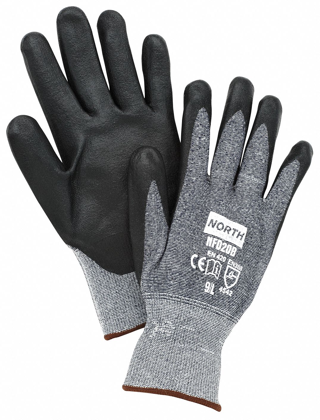 HONEYWELL NORTH Cut Resistant Gloves, Gray/Black, L, PR 3PUZ4NFD20B