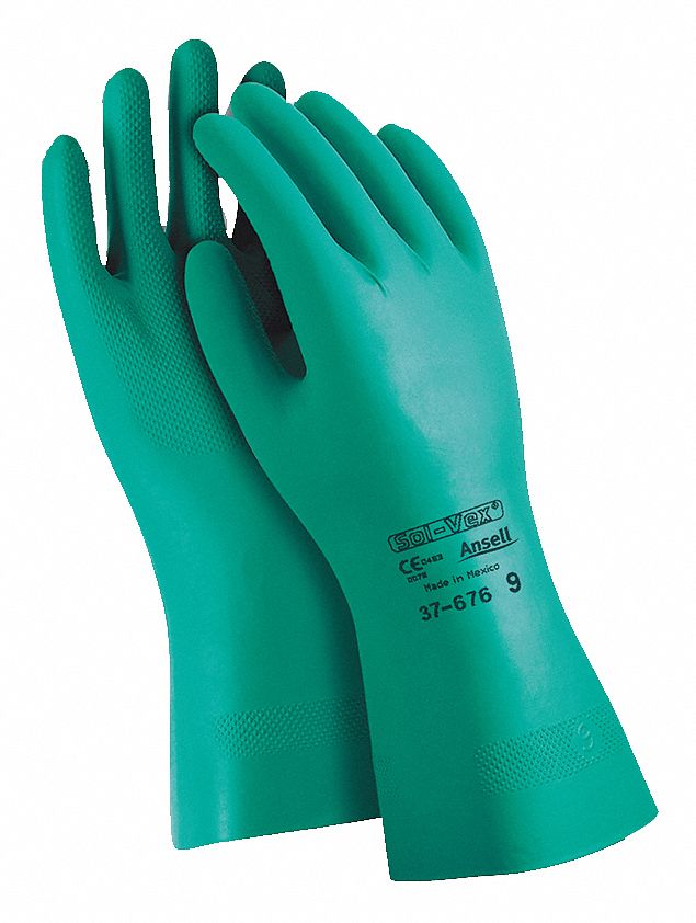 ANSELL Chemical Resistant Gloves, Size 8, 13"L, Green , 1 PR 3PXA737