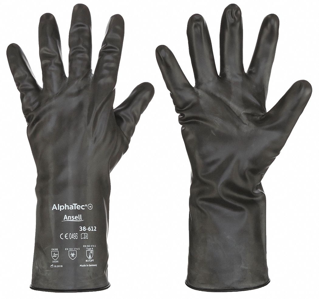 ANSELL Butyl / Viton Chemical Resistant Gloves, 10, 12" Glove Length