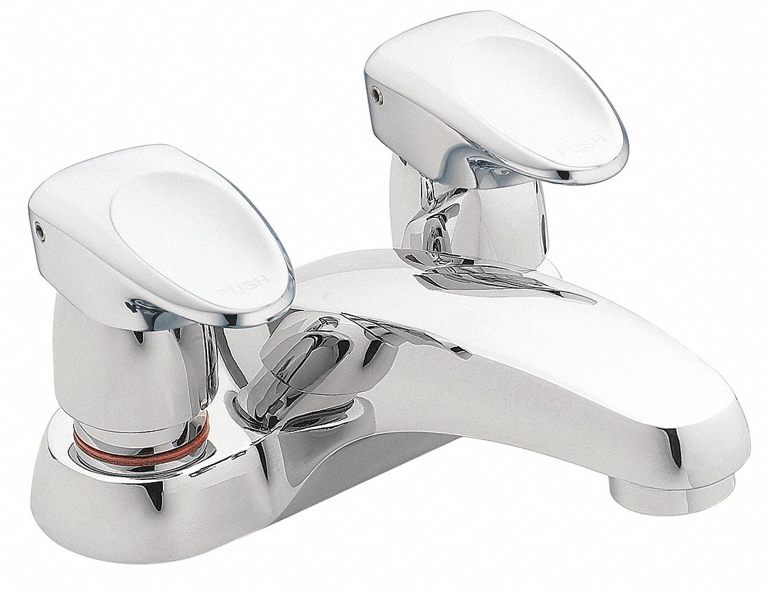 MOEN COMMERCIAL Chrome, Low Arc, Bathroom Sink Faucet, Manual Faucet Activation, 0.5 gpm 3RA70