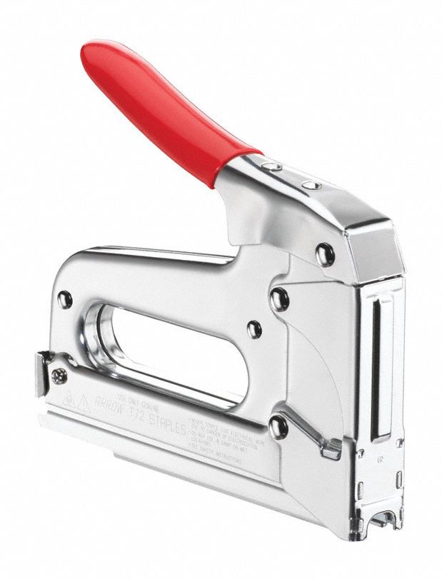ARROW 7 1/4 in Professional Duty Wire and Cable Staple Gun, Chrome