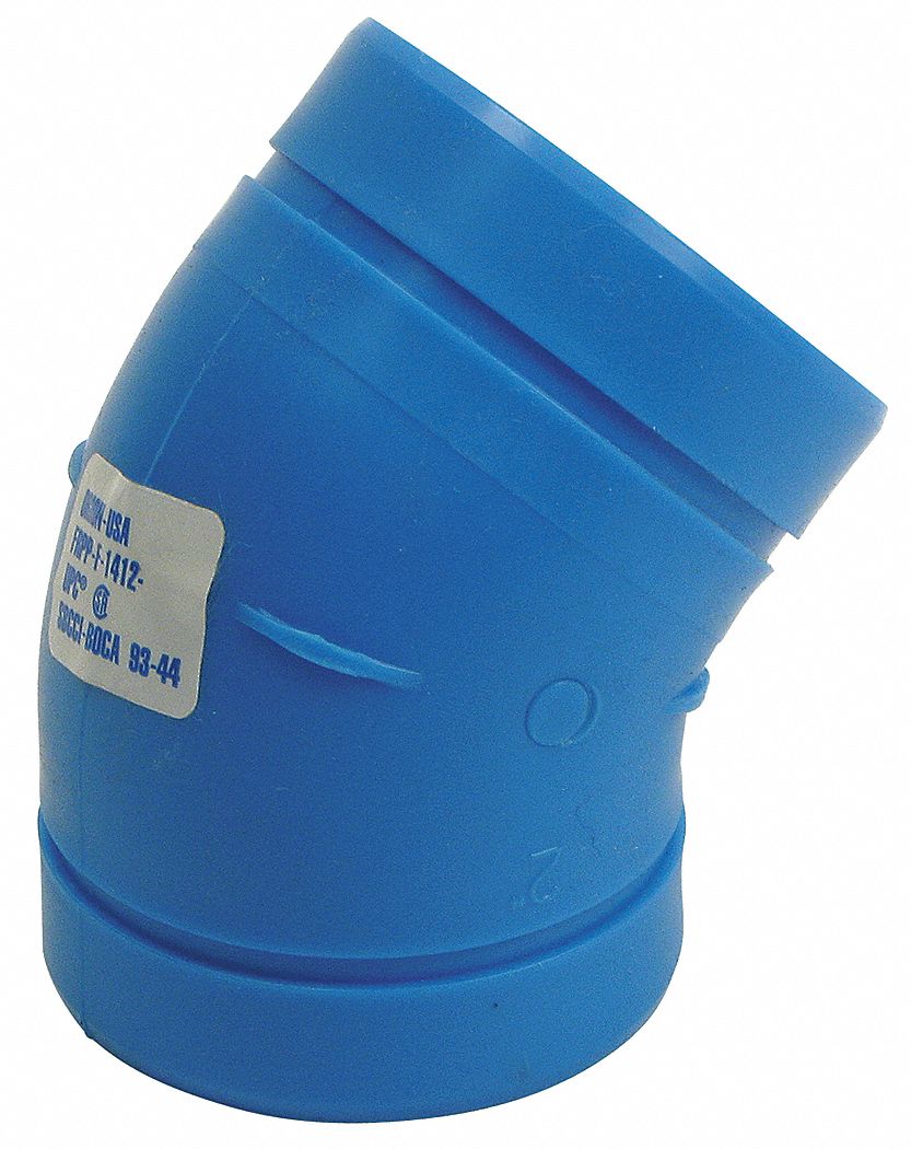 ORION Elbow, 45 Degrees 3 in x 3 in Pipe Size, Schedule 80, No Hub x