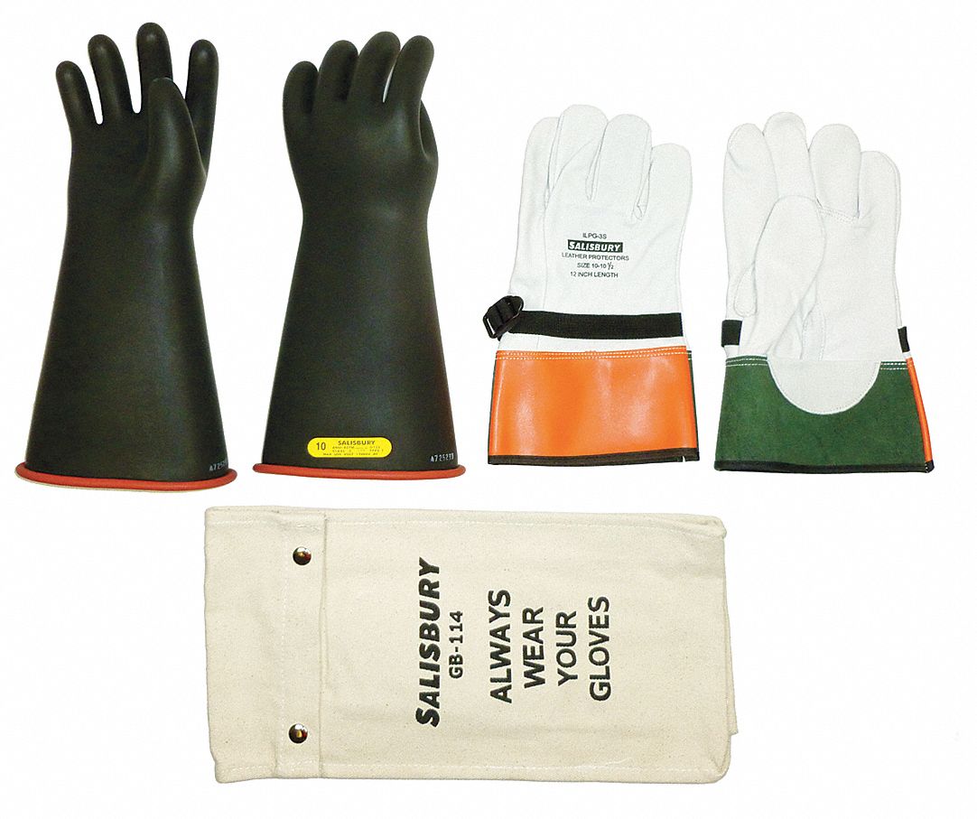 SALISBURY Electrical Glove Kit 17,000V AC / 25,500V DC, 14 in Glove Lg
