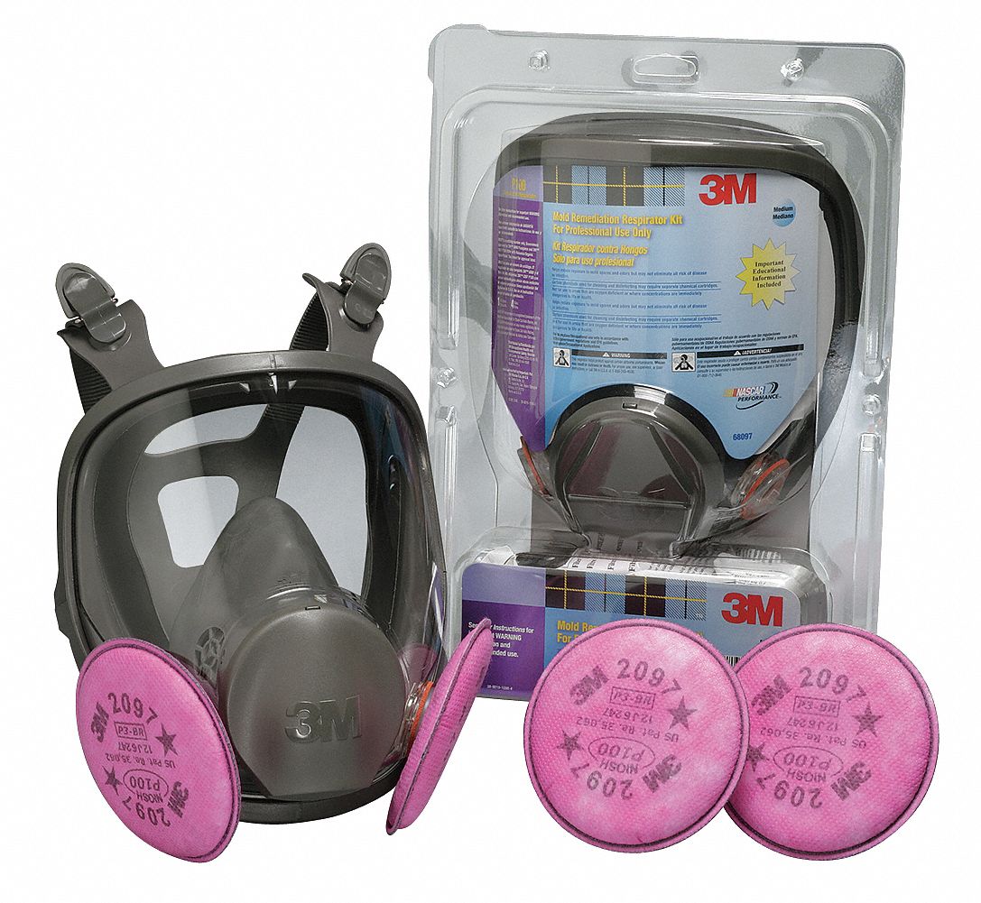 Silicone/Thermoplastic Elastomer, Full Face Respirator Kit