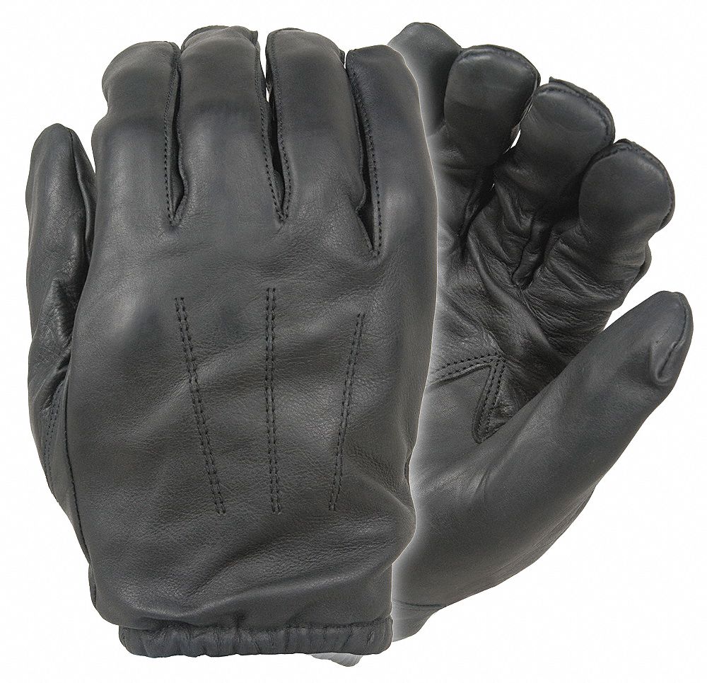 DAMASCUS Law Enforcement Glove Cowhide Leather, Cowhide Leather, Kevlar(R), Black, L, 1 PR