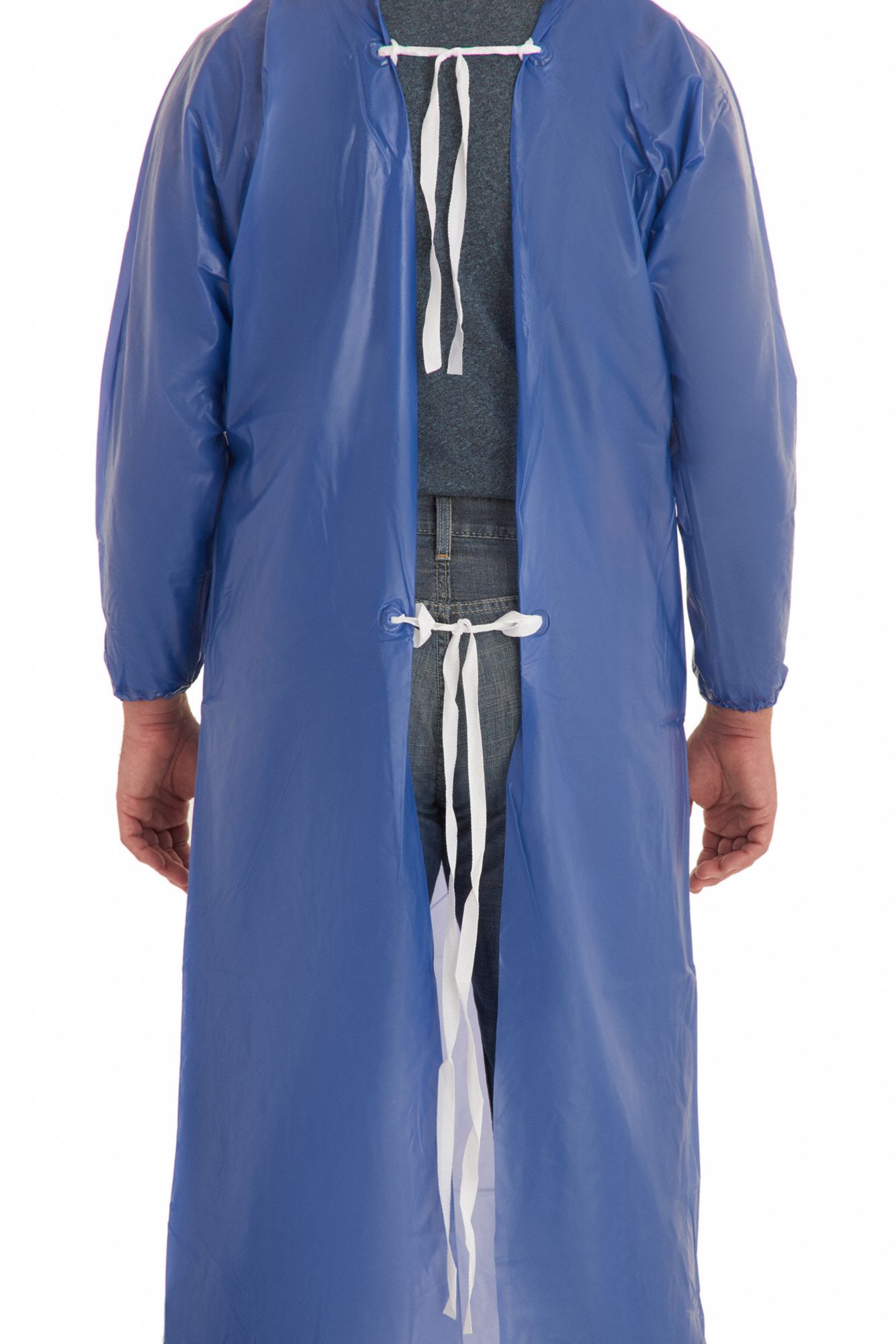 ALPHATEC Chemical Resistant Sleeve Apron PVC, Medium Duty, Shin, Blue