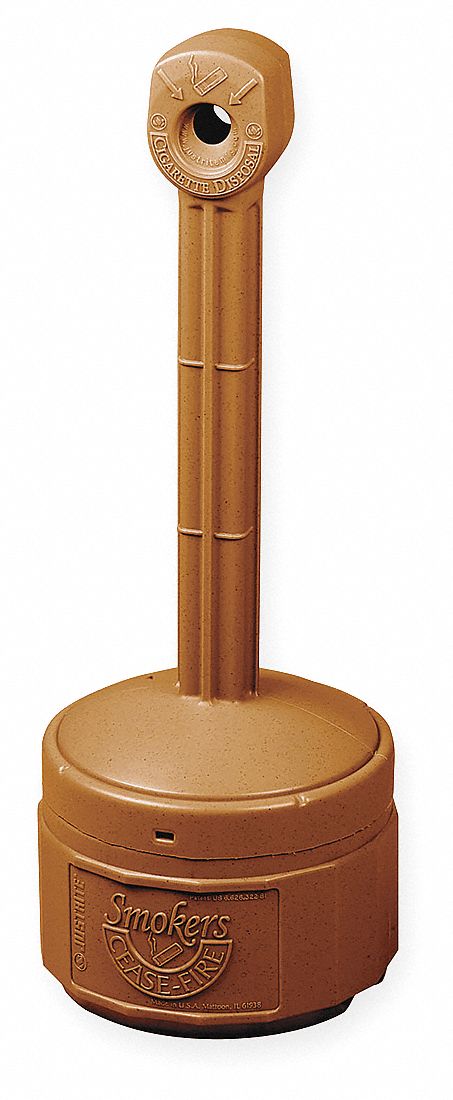 JUSTRITE 1 gal Cigarette Receptacle, 30 in Height, 11 in Base Dia