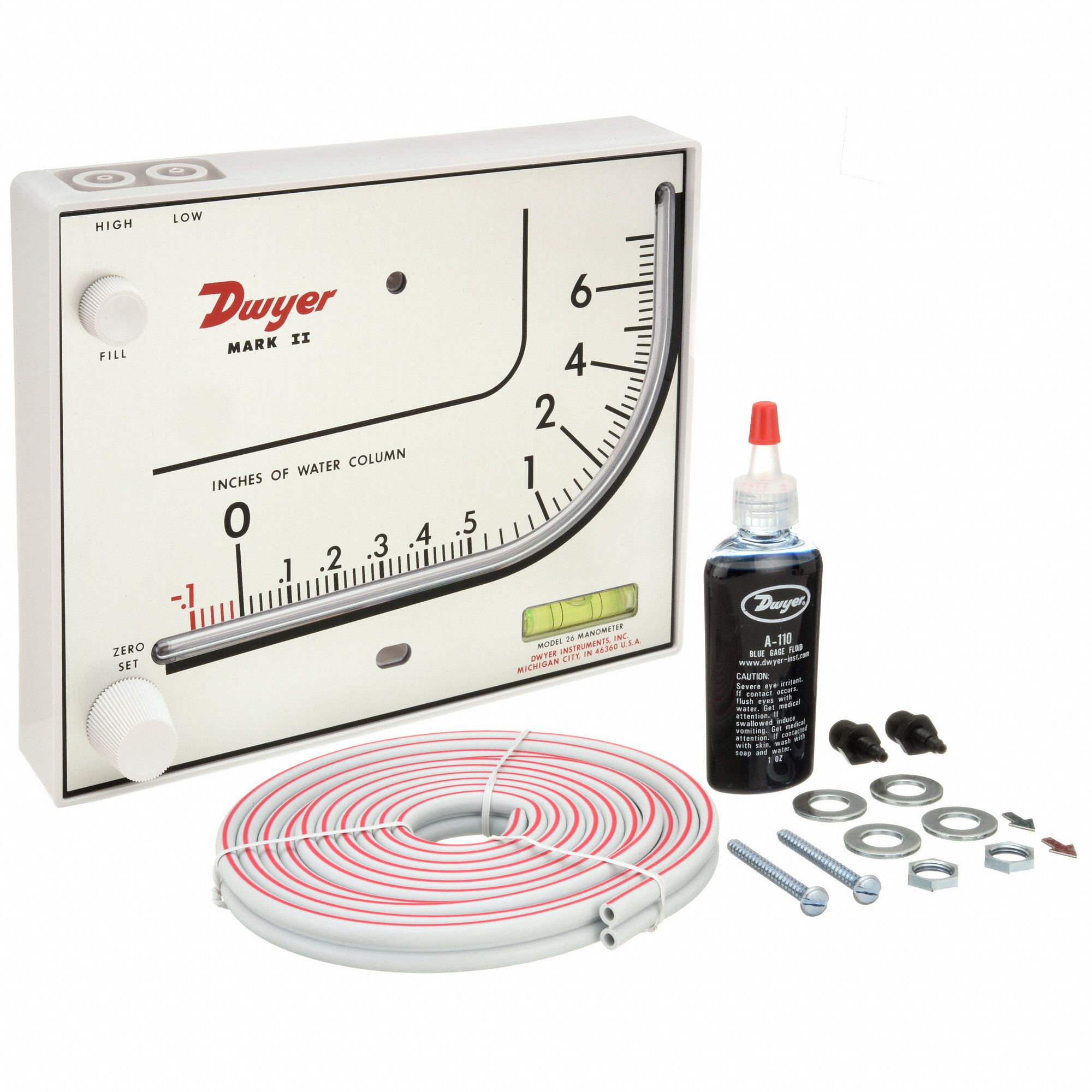 DWYER INSTRUMENTS Manometer 3T292MARK II 26 Grainger