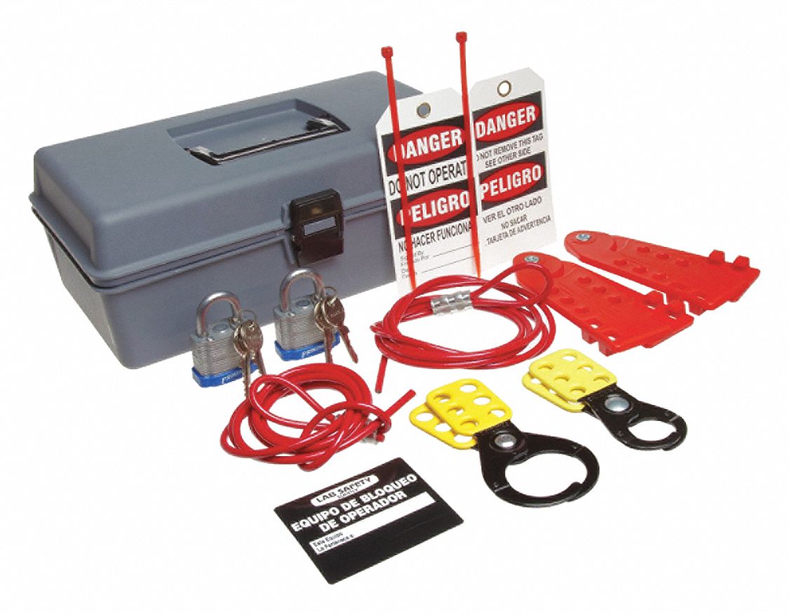 BRADY, Keyed Different Padlocks, Bilingual Portable Lockout Kit 3TCL3