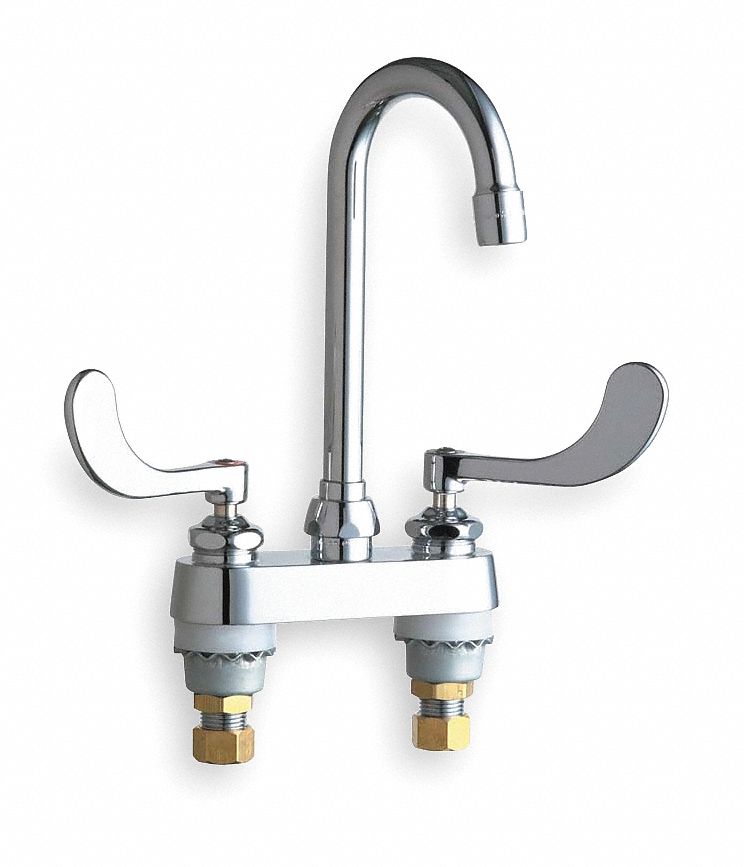 CHICAGO FAUCETS Cast Brass Kitchen Faucet, Manual Faucet Operation