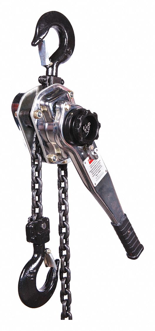 DAYTON Lever Chain Hoist, 6,000 lb Load Capacity, 20 ft Hoist Lift, 1