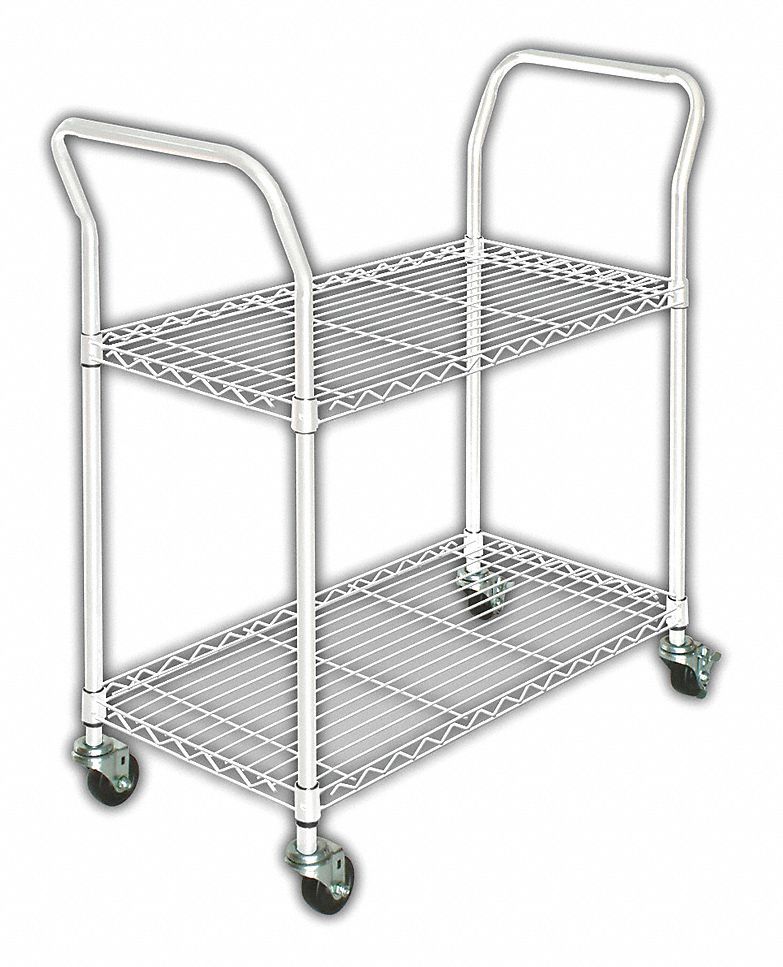 Wire Cart, 350 lb Load Capacity, Number of Shelves 2 Grainger