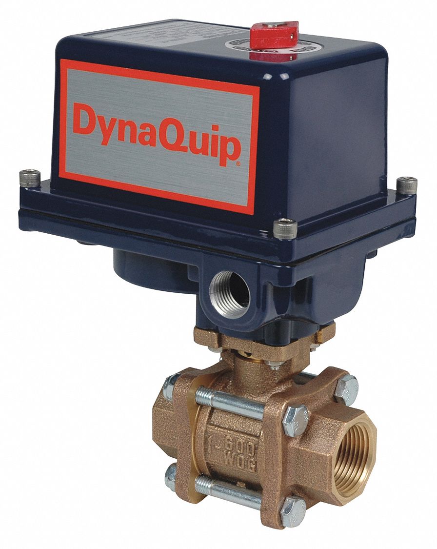 DYNAQUIP CONTROLS Bronze Electronic Actuated Ball Valve, 1 1/2 in Pipe
