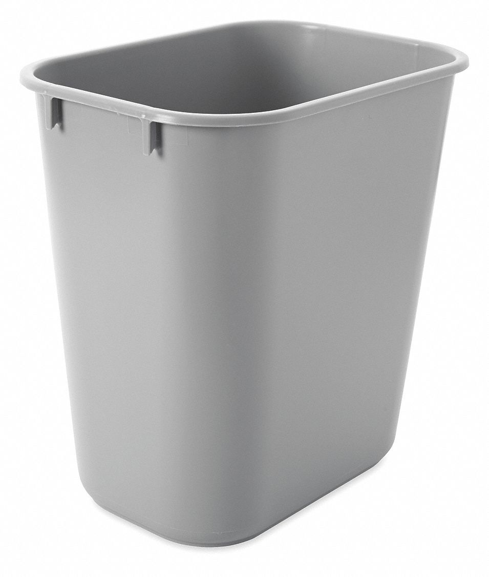 RUBBERMAID COMMERCIAL PRODUCTS 3 gal Rectangular Wastebasket, Plastic