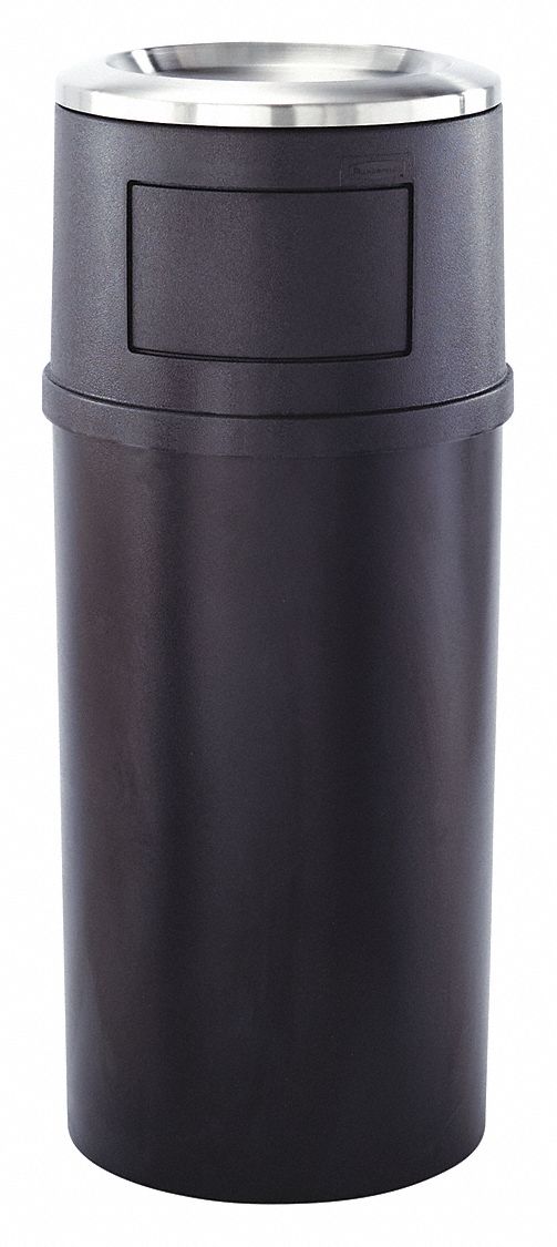 RUBBERMAID COMMERCIAL PRODUCTS, Plastic, 25 gal Capacity, Ashtray/Trash