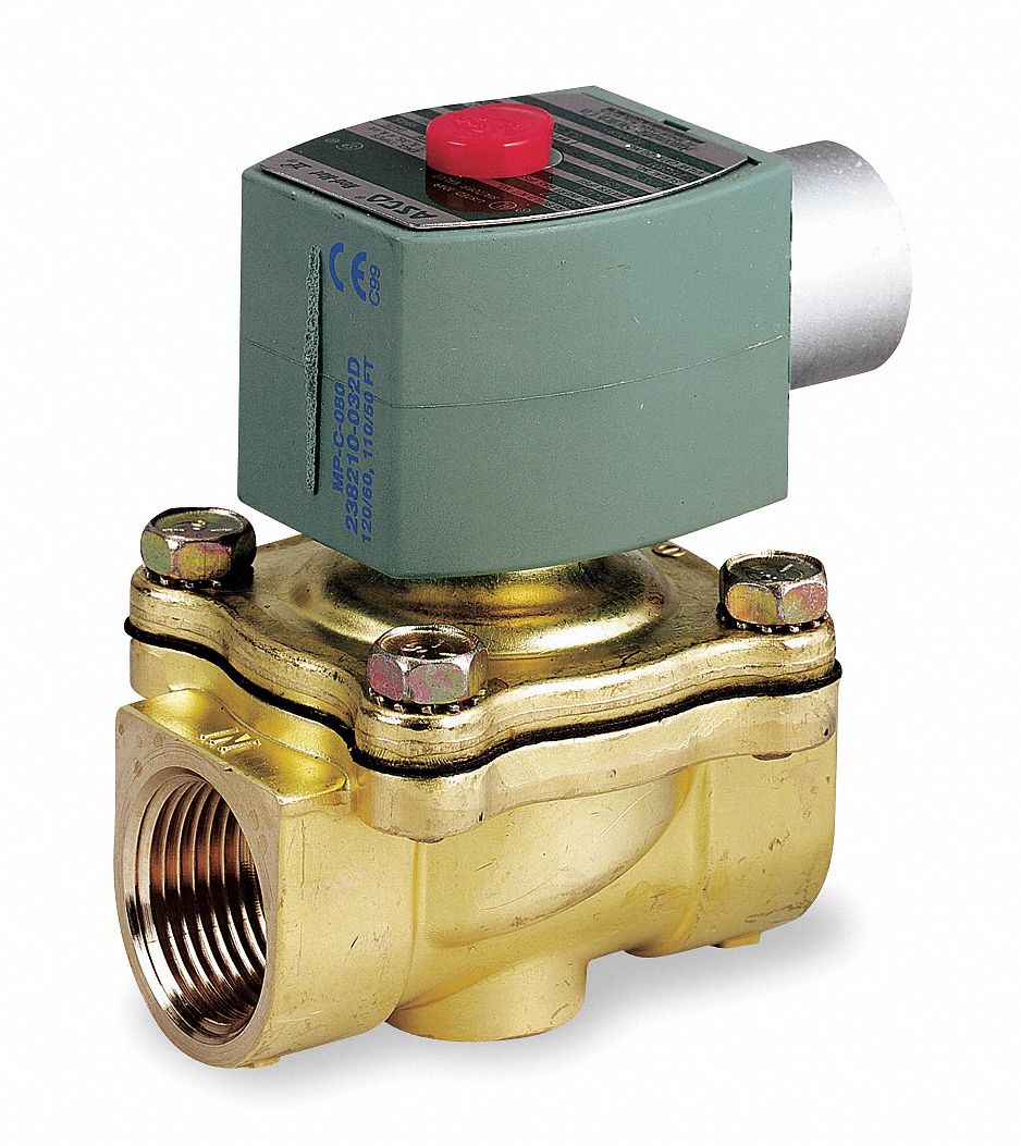 REDHAT 120V AC Brass Solenoid Valve, Normally Closed, 3/4" Pipe Size 4EKV18210G009V Grainger