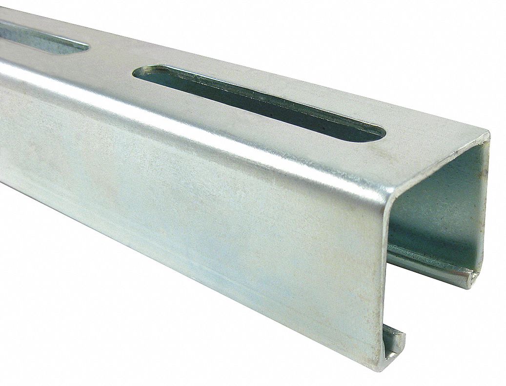 304 Stainless Steel, Polished, Strut Channel Slotted 3ULW8A1200S