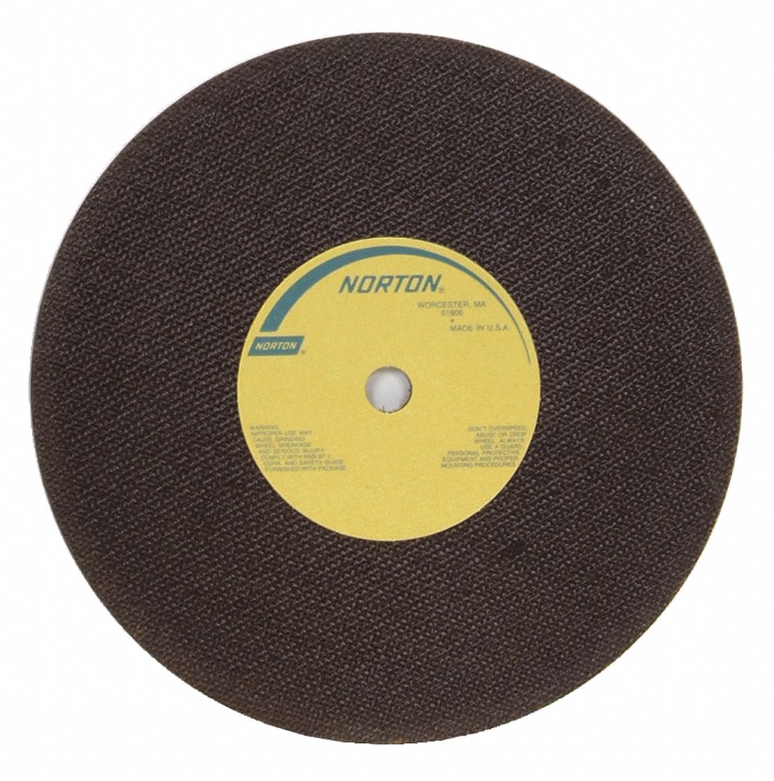 NORTON 10 in, Type 1 Aluminum Oxide Abrasive CutOff Wheel, 5/8 in Arbor Hole Size, 0.06 in