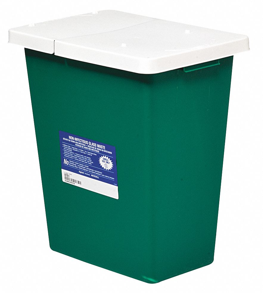 COVIDIEN Sharps Container, Hinged, 100 Recycled Polypropylene, PK 2