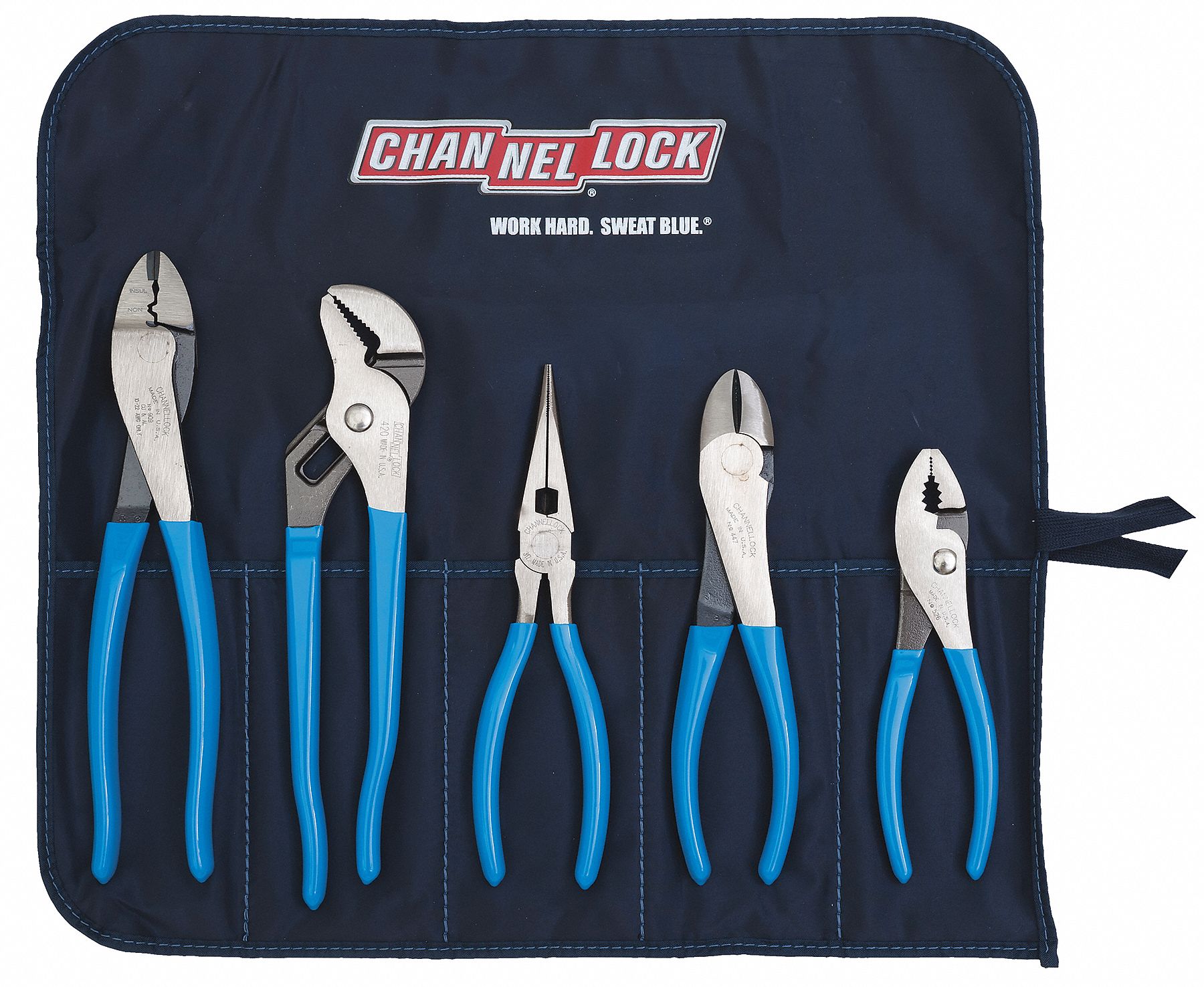 5 Pliers, Std Cushion Grip, Plier Set 3UWD3TOOL ROLL 1 Grainger