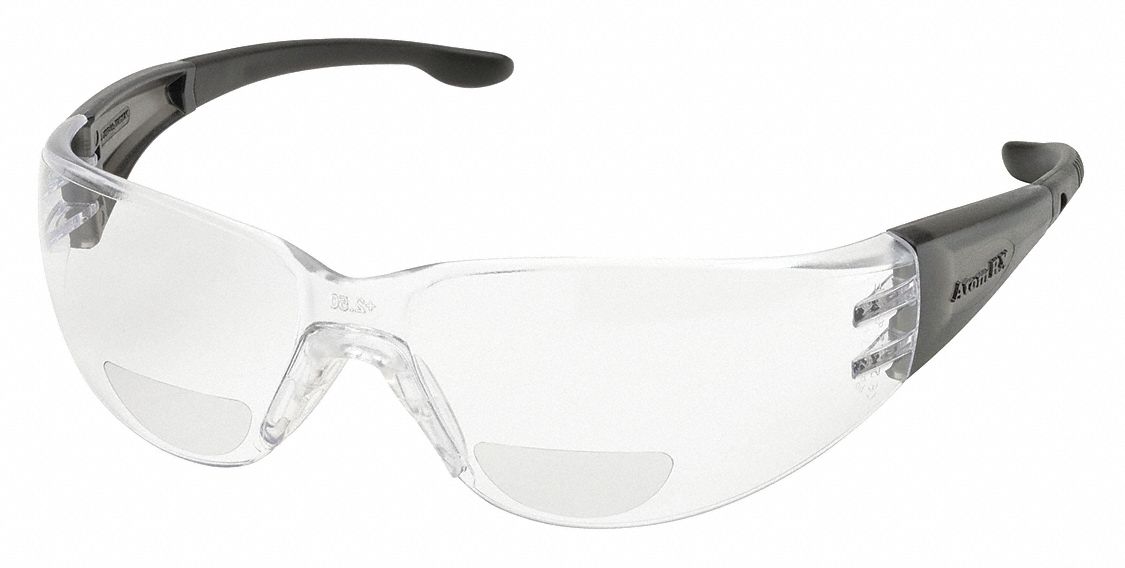 ELVEX Clear ScratchResistant Bifocal Safety Reading Glasses, +1.5 Diopter 3UYE5RX4011.5