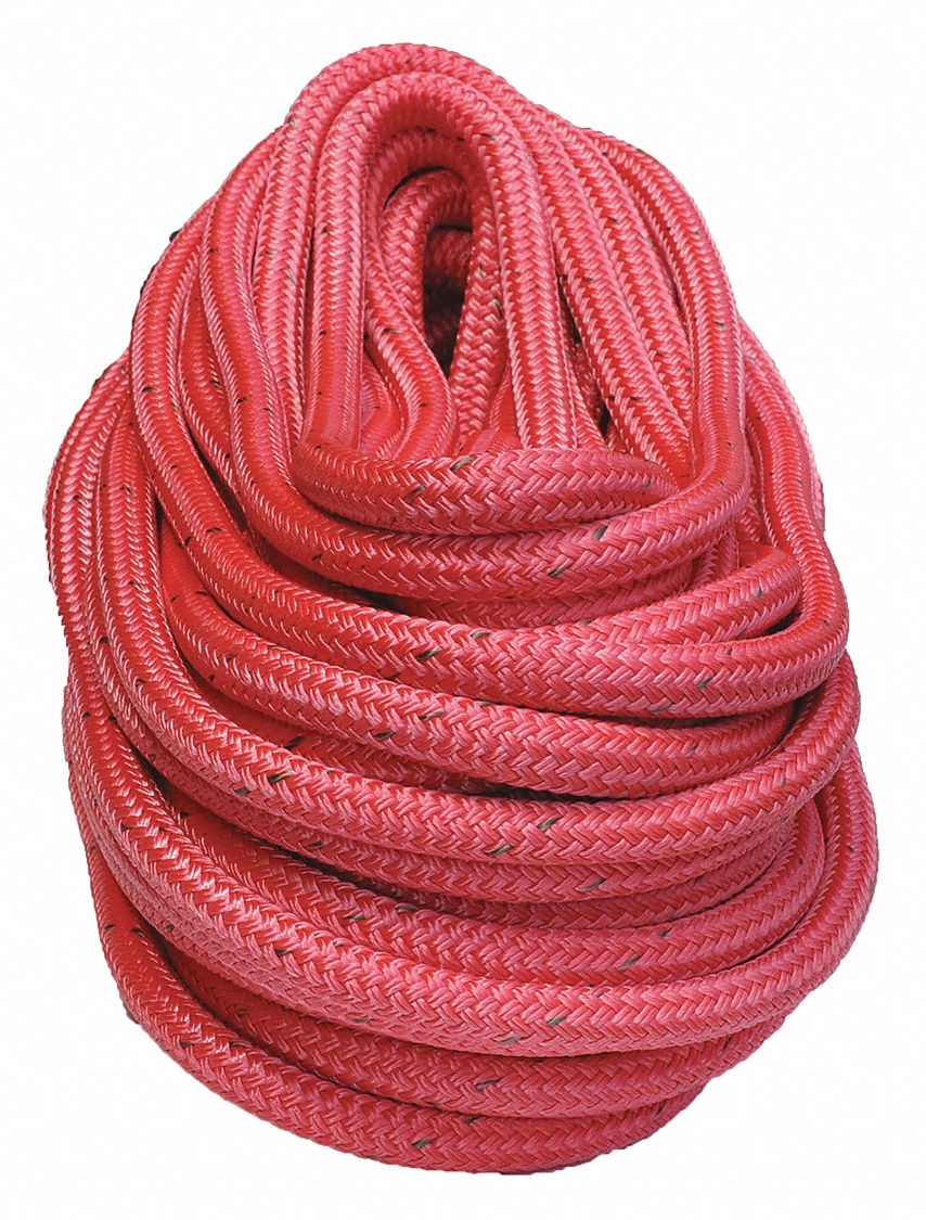 5/8 in Rope Dia, Red, Arborist Bull Rope 3VAJ9AGBR58150 Grainger