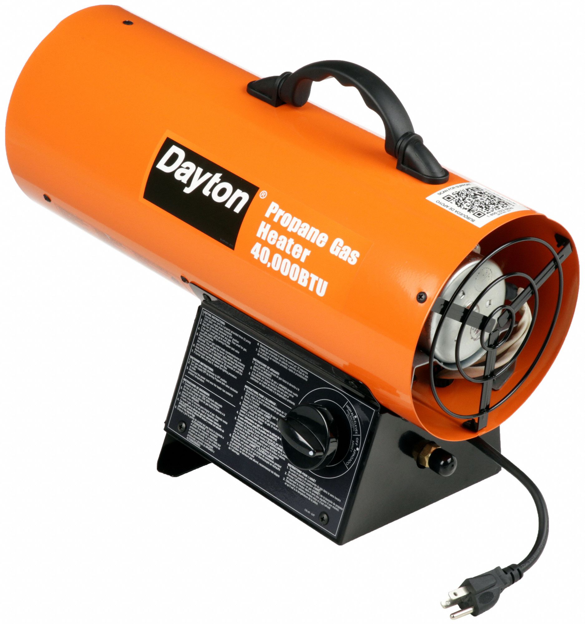 DAYTON Portable Gas Torpedo Heater 40,000 BtuH Heating Capacity Output