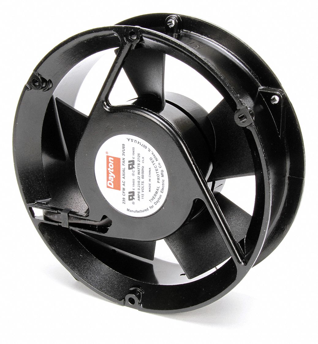 Standard Round Axial Fan, 2 in Depth, 115V AC, Terminals Grainger