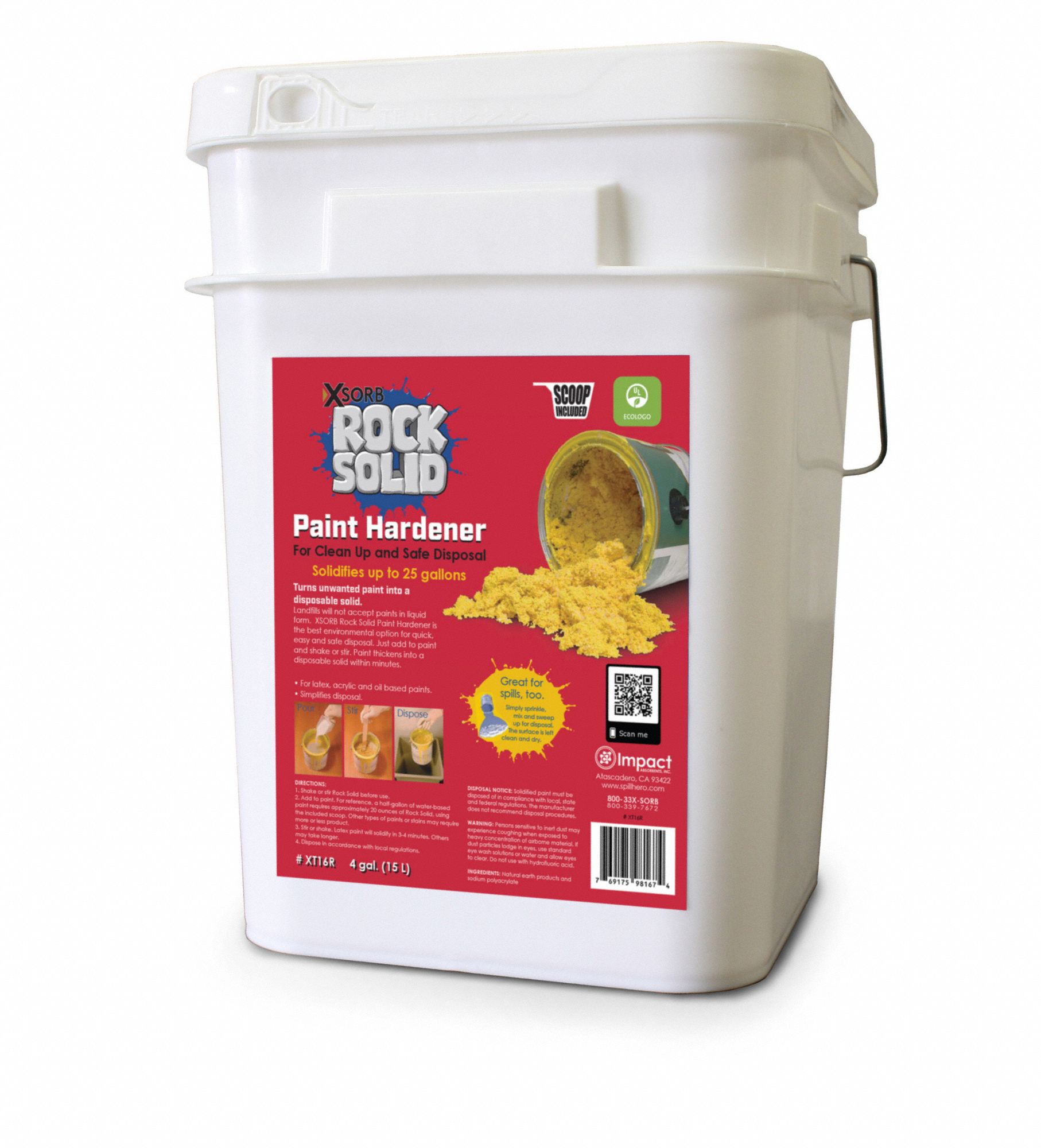 XSORB, Sodium Polyacrylate/Sodium Potassium Alumina Silicate, White, Paint Solidifier 3VZA3