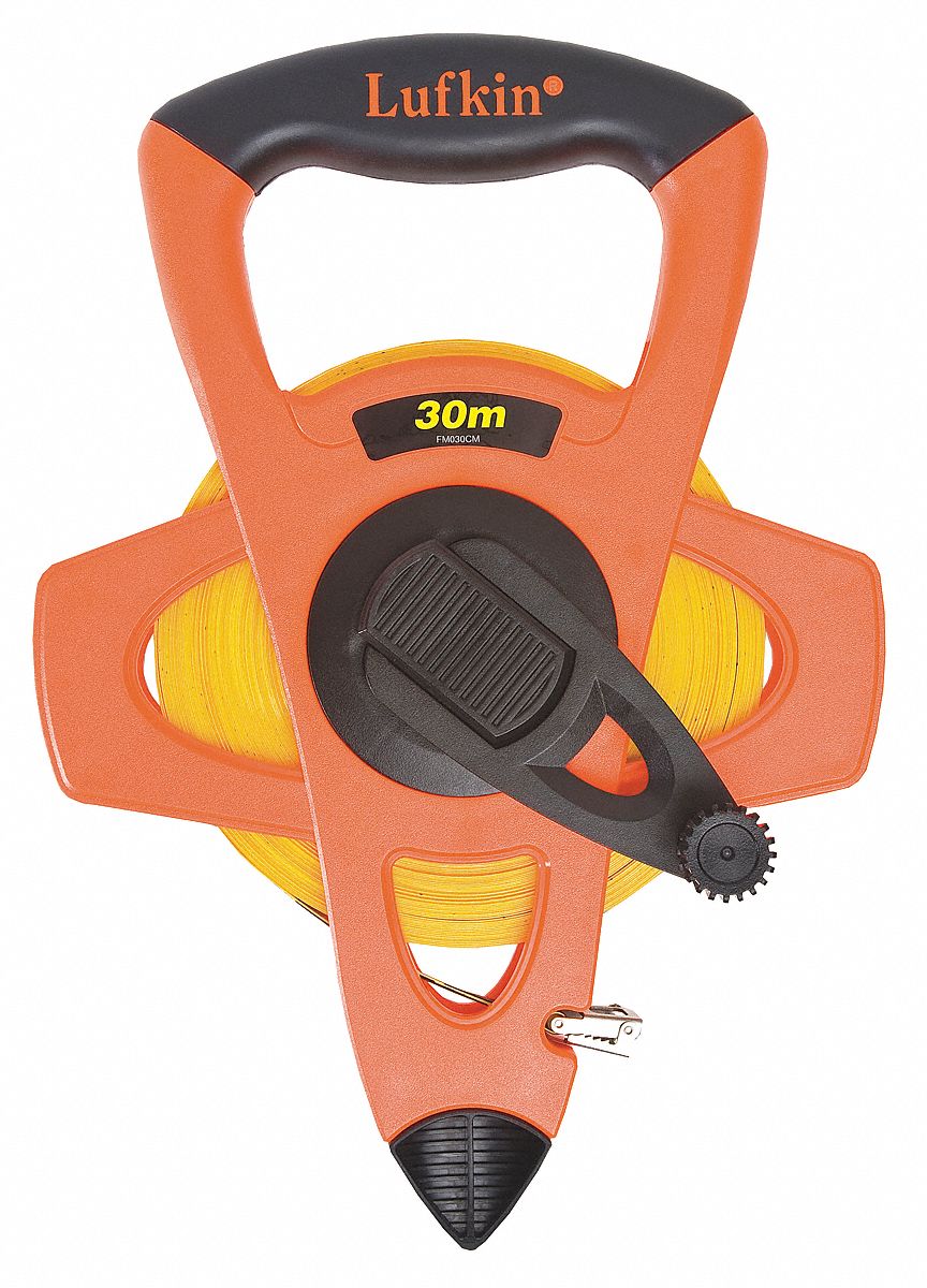 CRESCENT LUFKIN 30 m Fiberglass Metric Long Tape Measure, Black, High