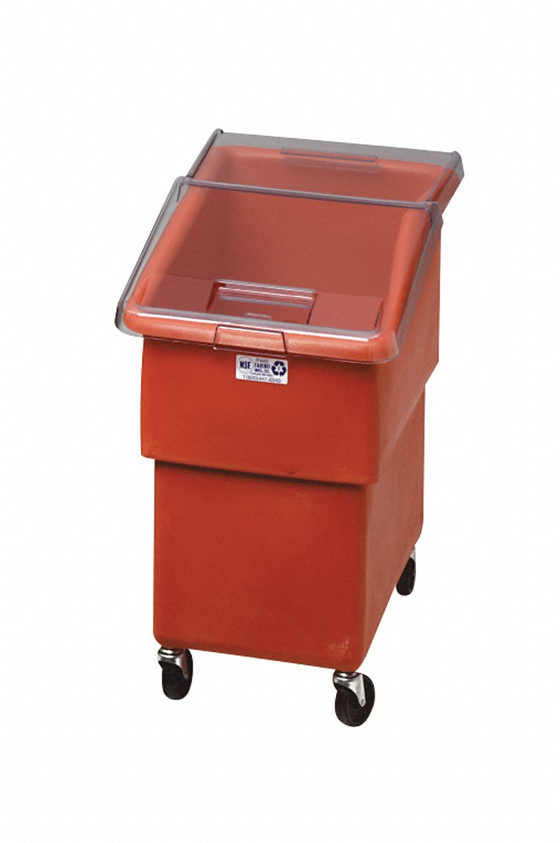 GRAINGER APPROVED Mobile Bin 100 qt Capacity, 30 1/2 in Overall Lg, 16