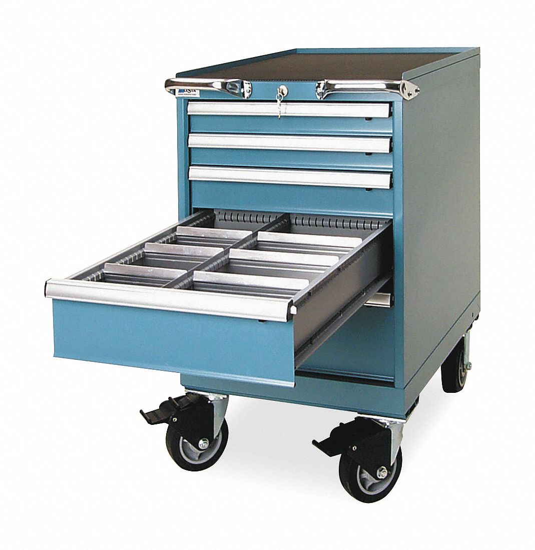 LISTA Mobile Desk or Table Height Modular Drawer 5 Drawers, 22