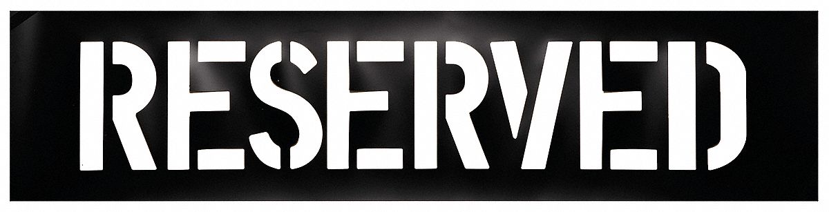 GRAINGER APPROVED 3W630 Parking Lot Legend,Reserved,Plastic