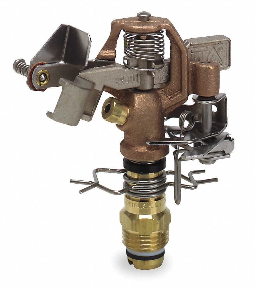 Brass Impact Sprinkler Head, 1/2" MNPT Connection, 20 to 340° Arc or