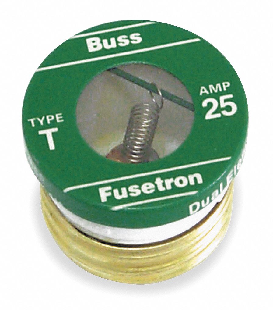 BUSSMANN Plug Fuse 3A, 125V AC, ScrewIn Body, Nonrejection Fits Fuse