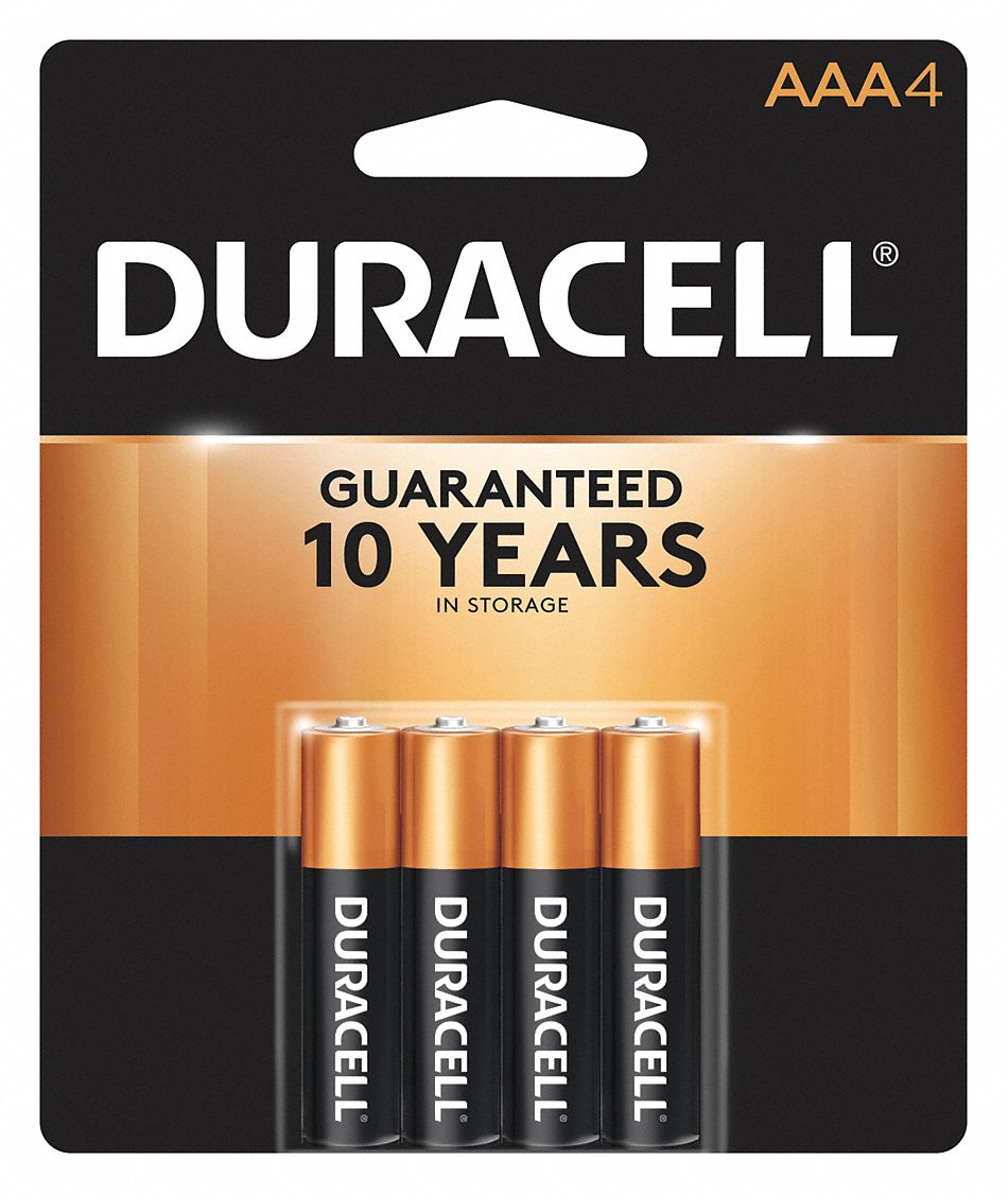 DURACELL AAA Battery Premium, Alkaline, 1.5V DC, CopperTop 3WA12
