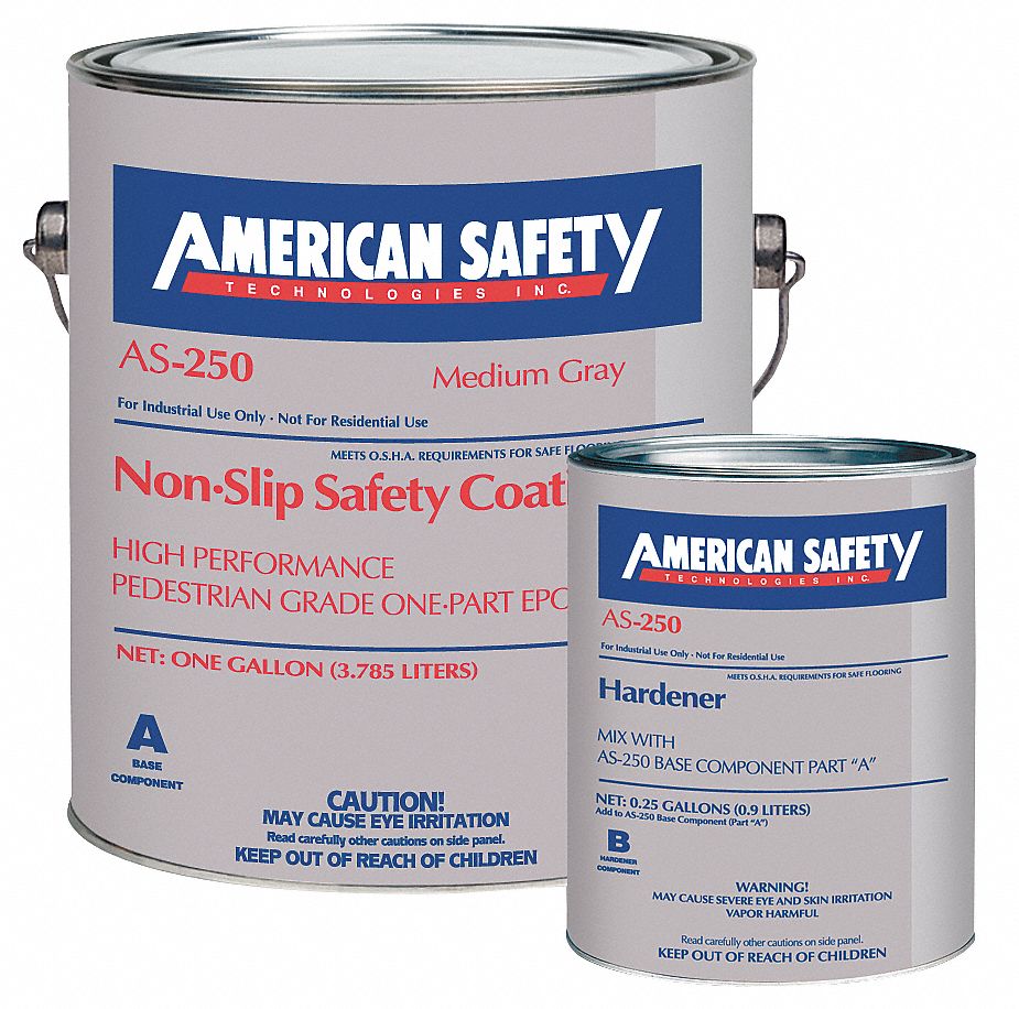 AMERICAN SAFETY TECHNOLOGIES Matte Epoxy with Kevlar®, Medium Gray, 1