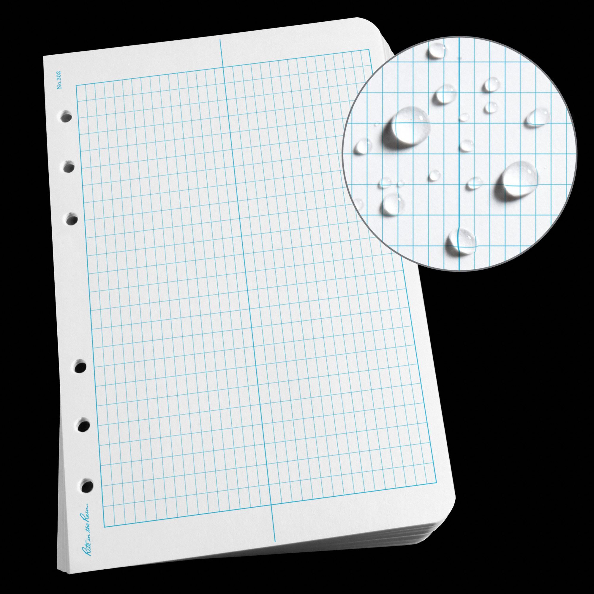 RITE IN THE RAIN Looseleaf Paper 20 lb Paper Wt, 0 Recycled Content