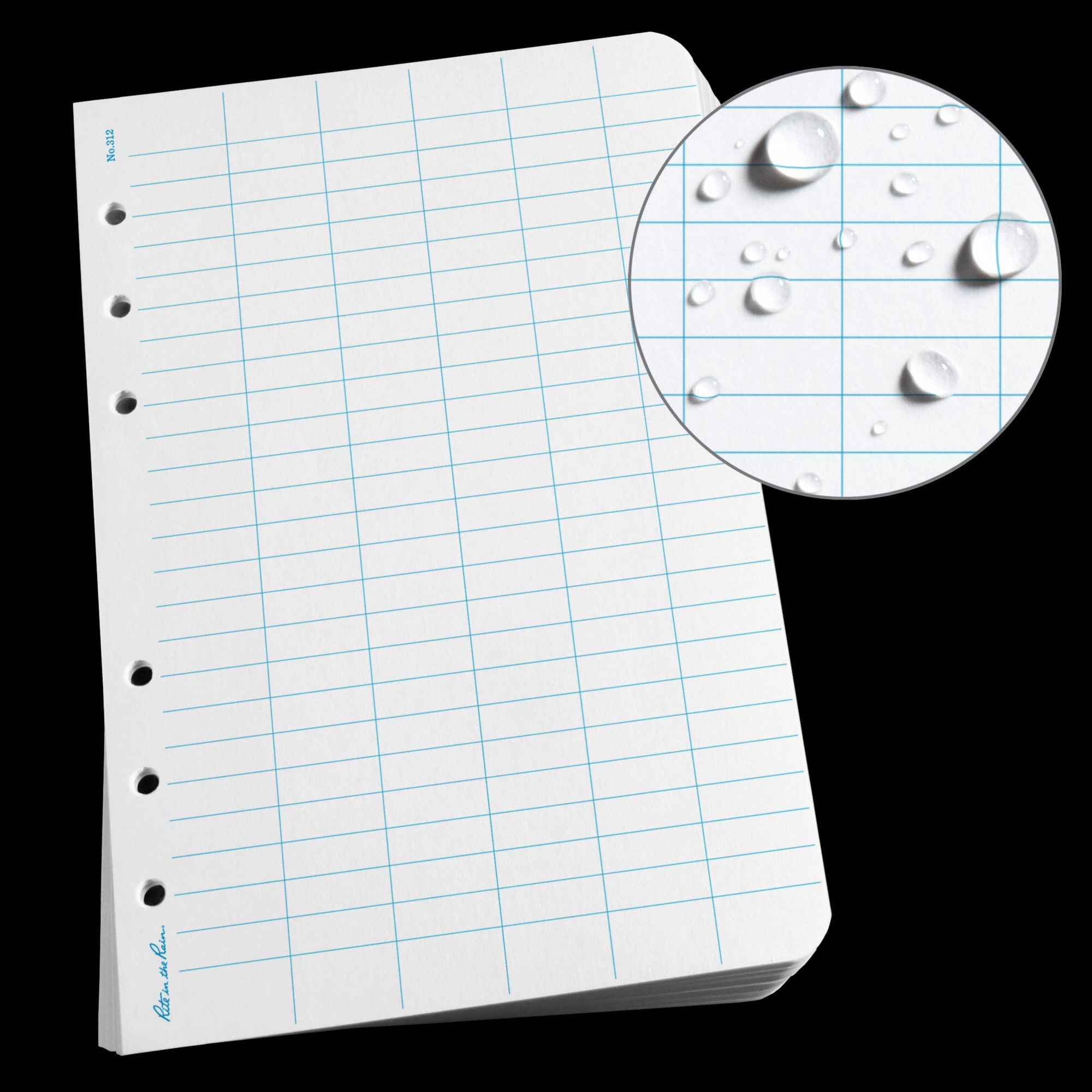 RITE IN THE RAIN Looseleaf Paper 20 lb Paper Wt, 0 Recycled Content