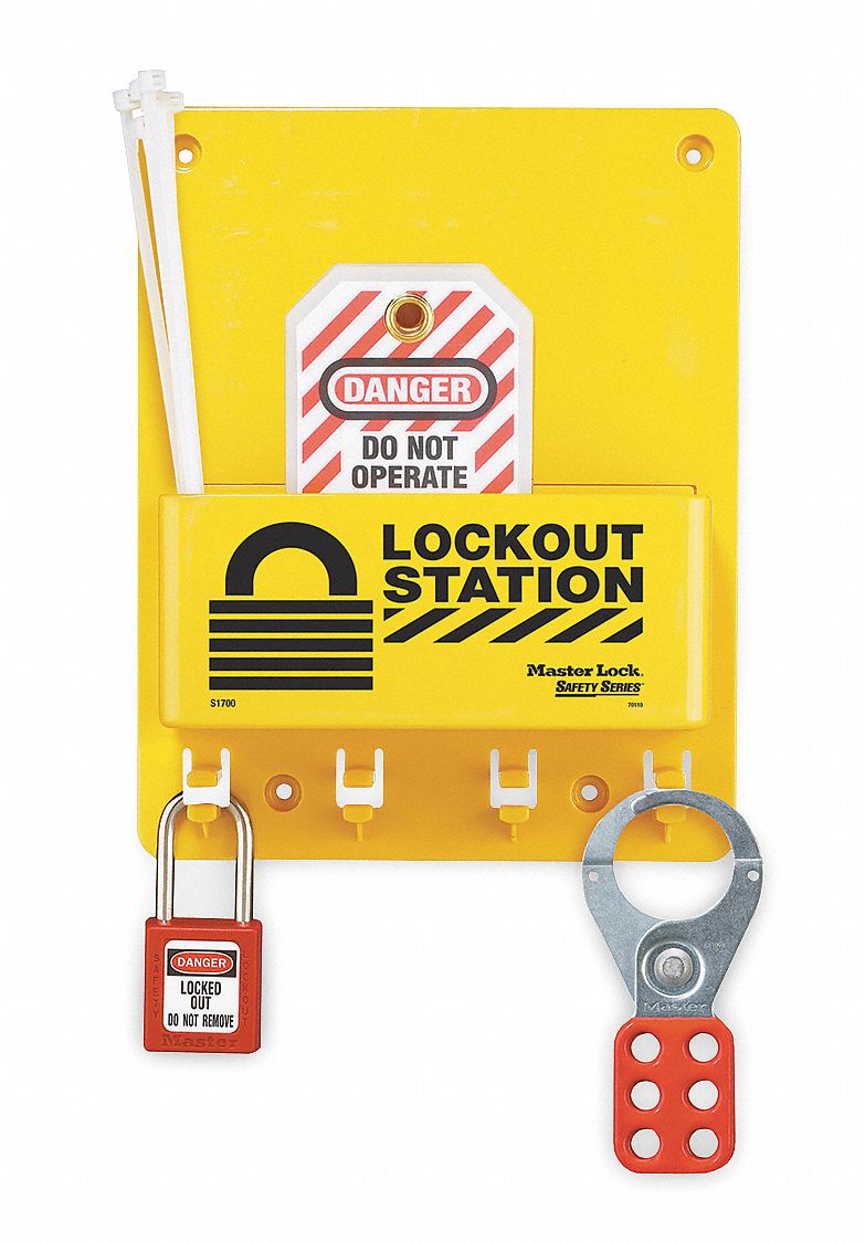 Lockout Station, Filled, Electrical Lockout, 93/4" x 73/4" Grainger