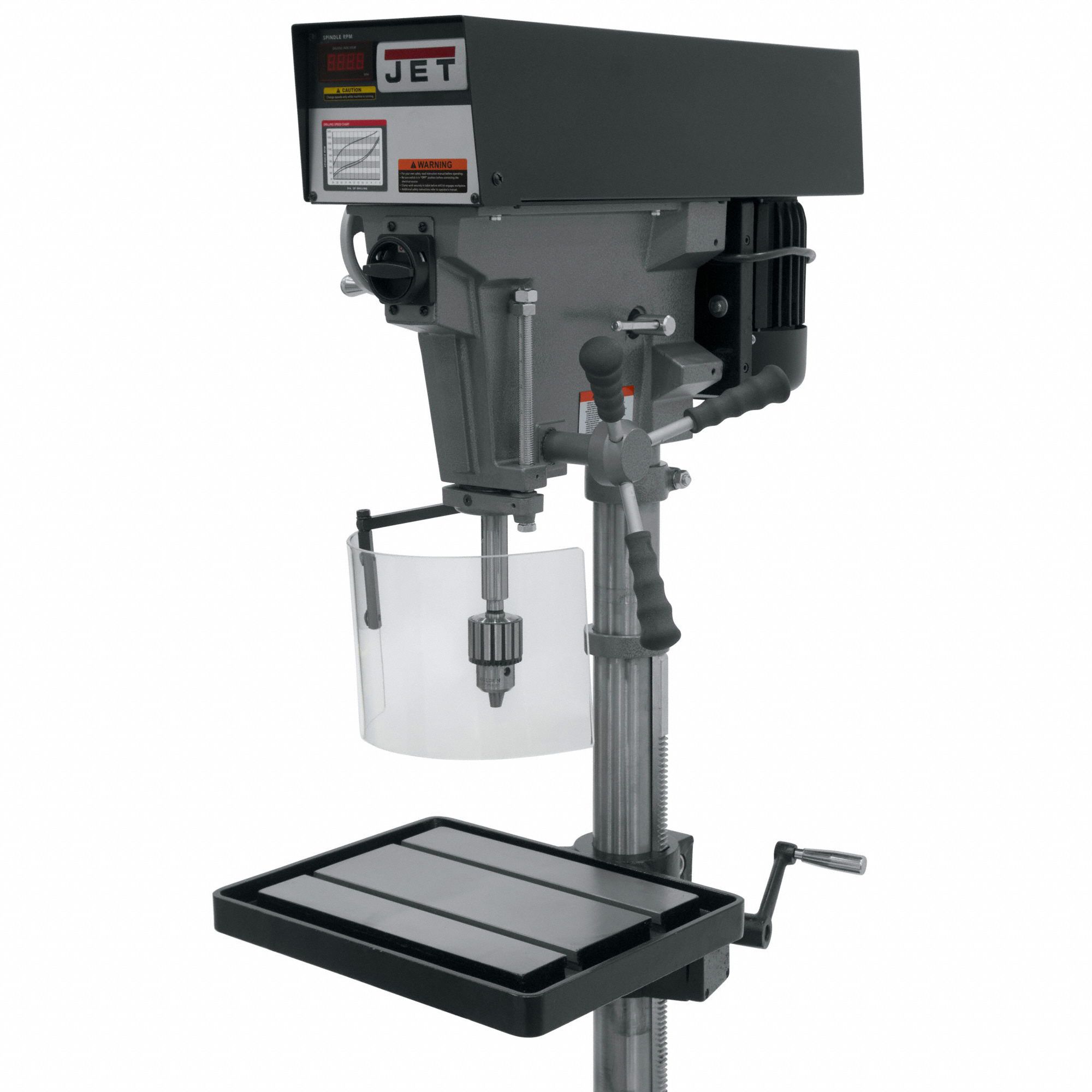 JET Floor Drill Press Spline, Variable, 400 RPM 5,000 RPM, 115/230V AC /SinglePhase, 15 in