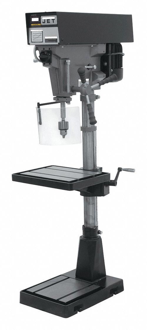 JET 1 hp Motor HP Floor Drill Press, Spline Drive Type, 15 in Swing