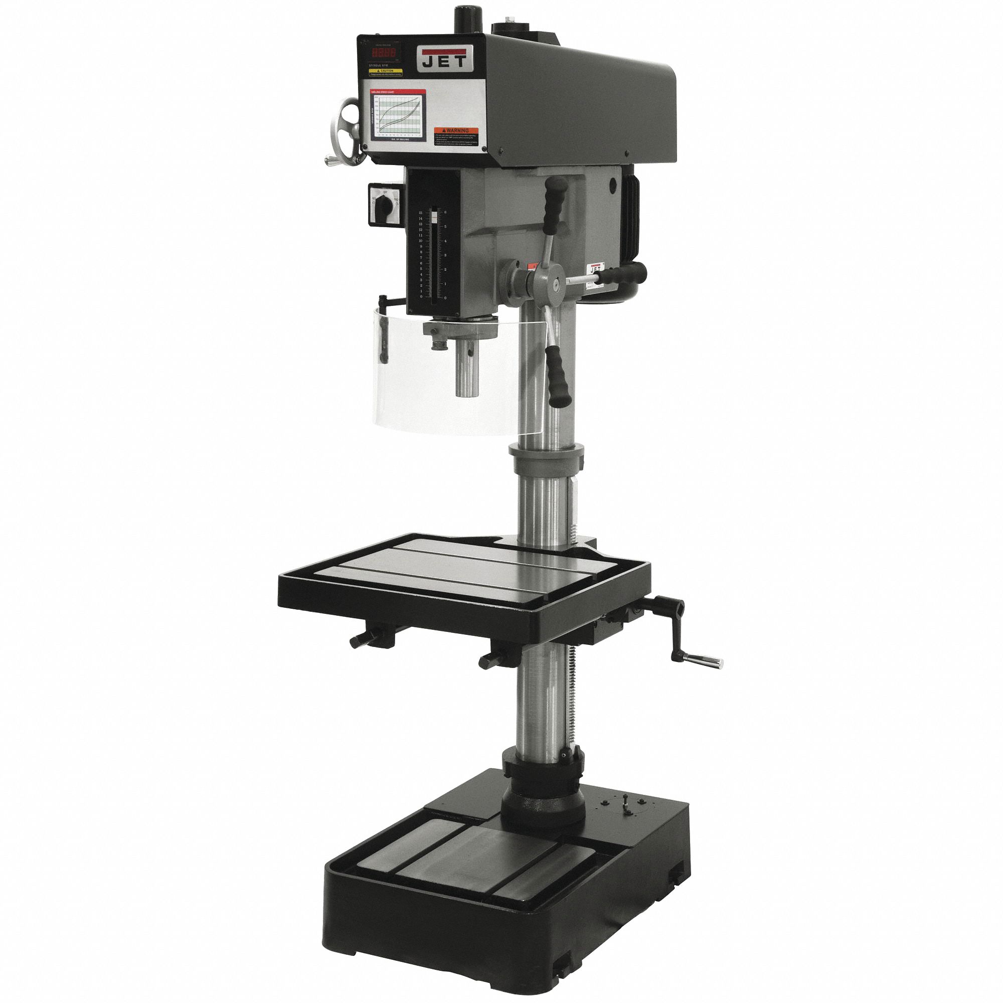 JET 2 Motor HP Floor Drill Press, Spline Drive Type, 20 in Swing, 115/