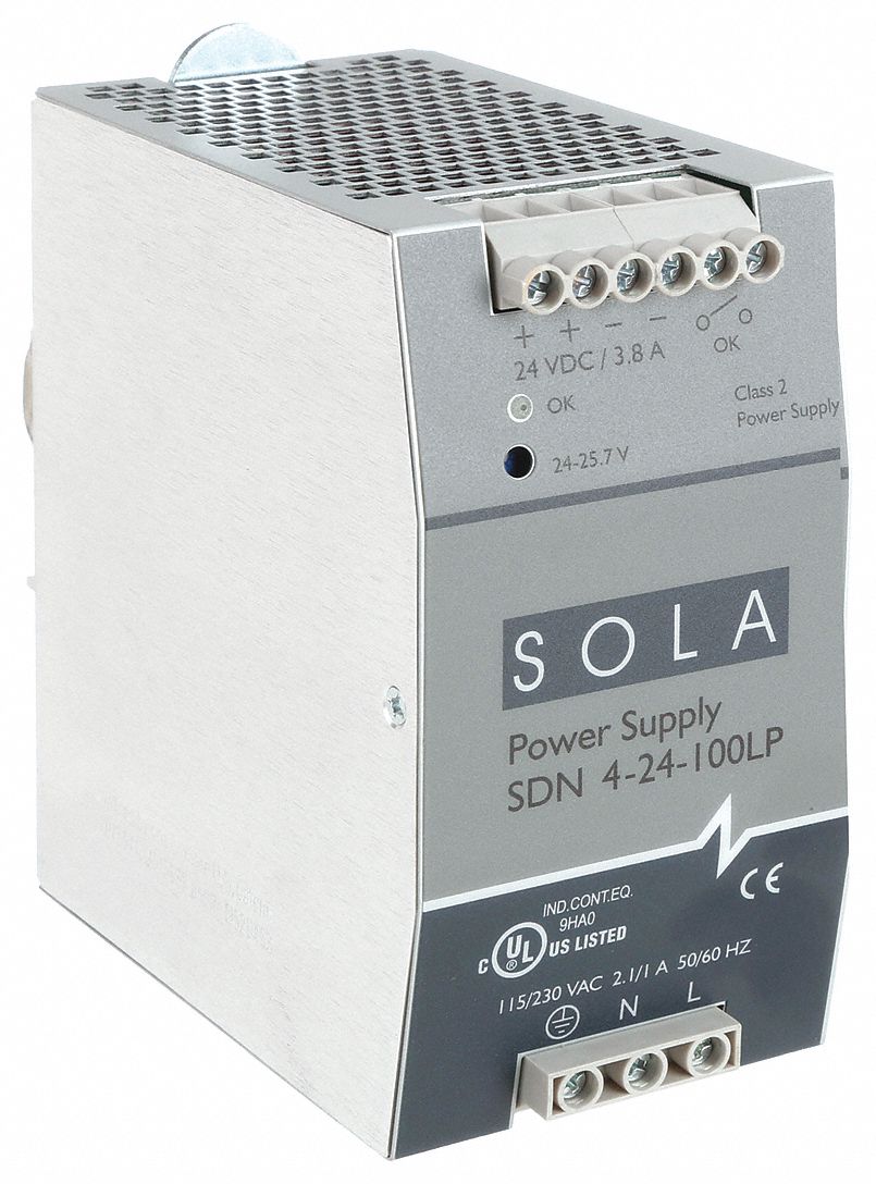 SOLA/HEVIDUTY DC Power Supply, Style Switching, Mounting DIN Rail