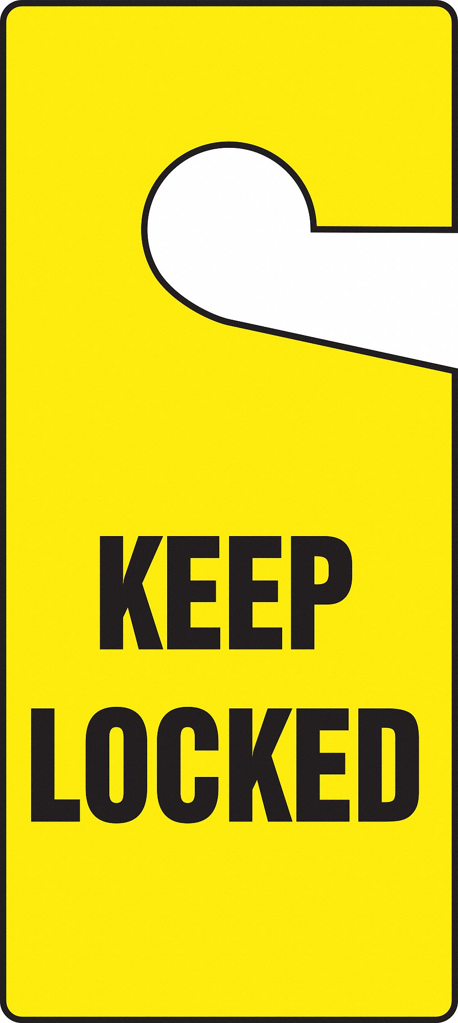 ACCUFORM Door Knob Hanger Tag, Sign Legend Keep Locked, Plastic, Tag