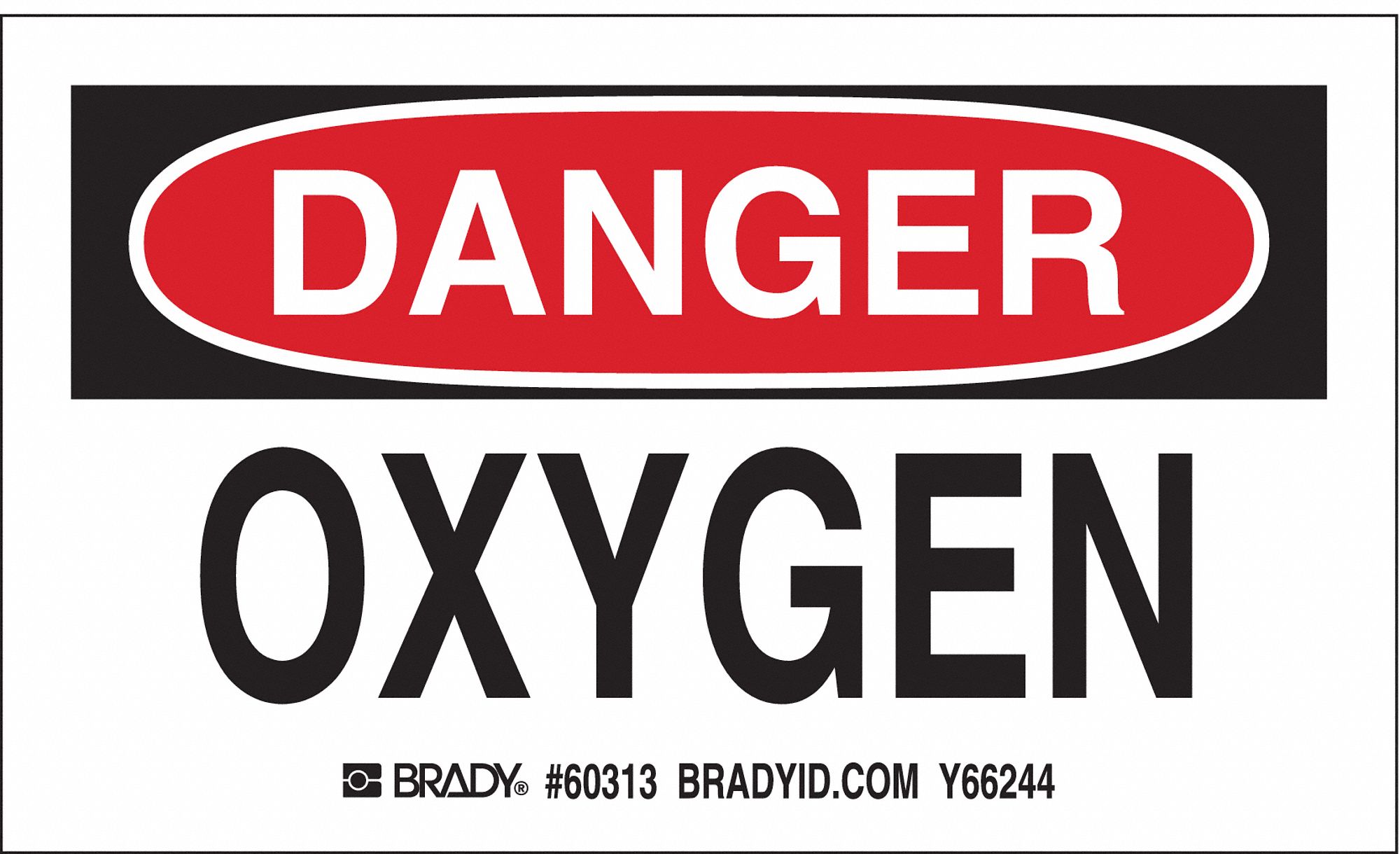 BRADY Gas Cylinder Label, Information, English, Paper, 5" Width, 3