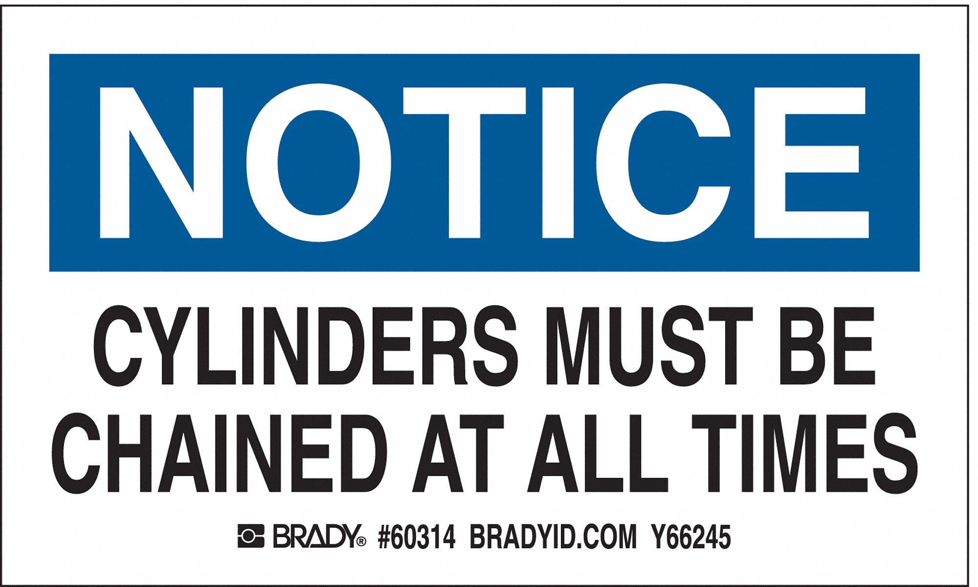 Paper, 3 in x 5 in Nominal Sign Size, Gas Cylinder Label 3XEZ460314