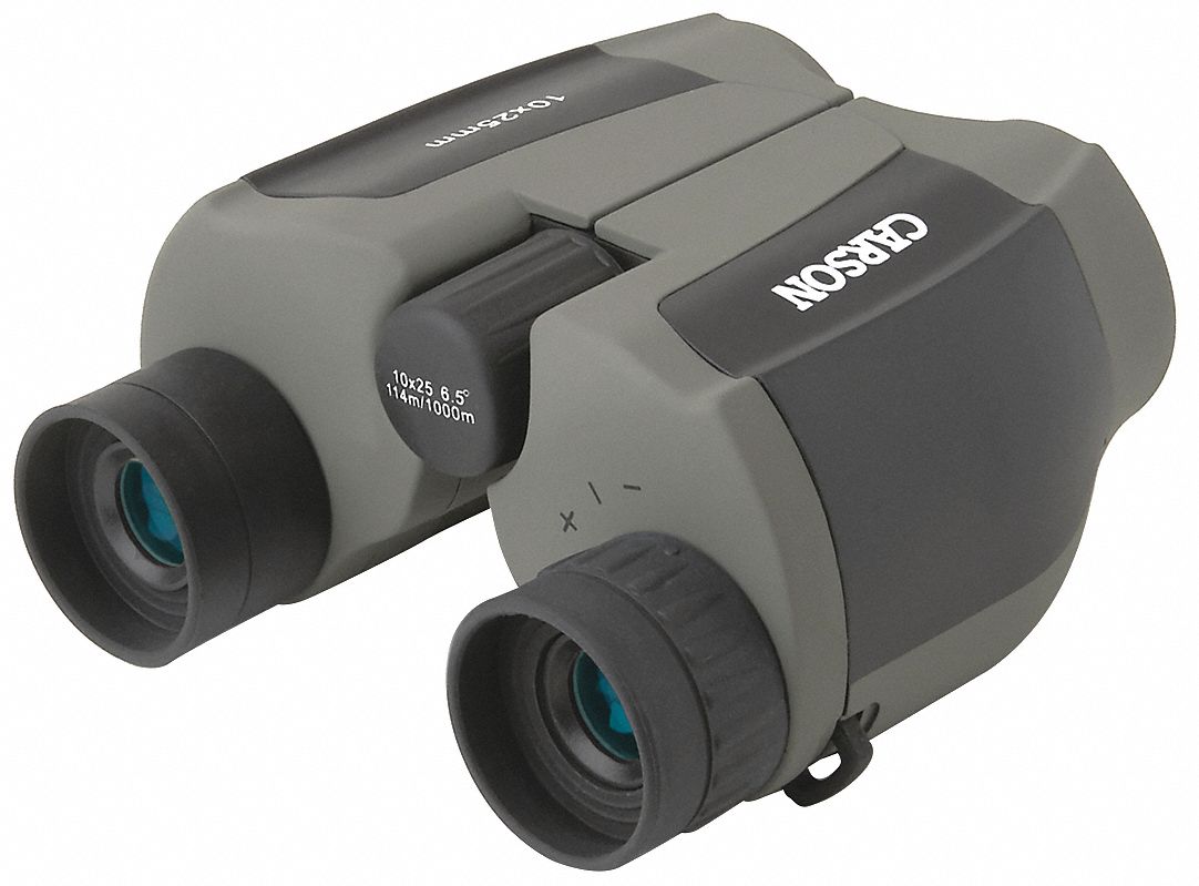 CARSON Binocular Compact, 10 X 25, 342 ft Field of View 1000 yd, BK7